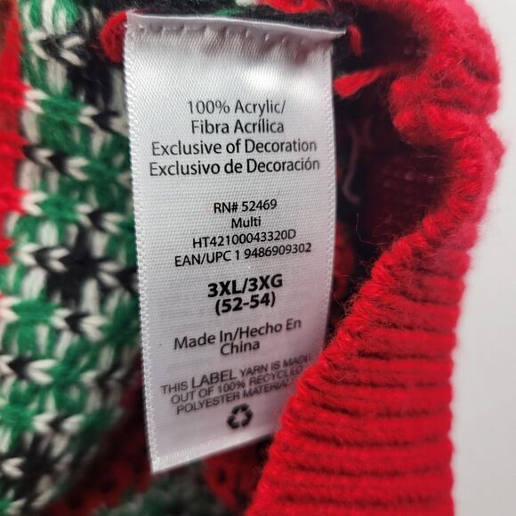 Santa Claus Ho Ho Ho Red Cup Mens UGLY CHRISTMAS SWEATER 3XL (52-45) - Picture 8 of 9